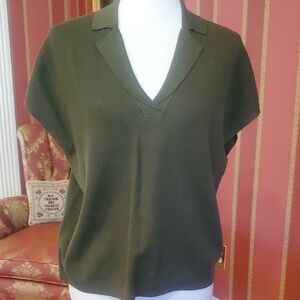 Banana Republic Olive Green V-Neck Sweater